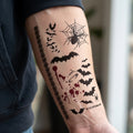 Gothic Bats semi permanent tattoo applied on body