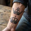 Royal Crowns semi permanent tattoo applied on body