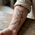 Angel Wings semi permanent tattoo applied on body