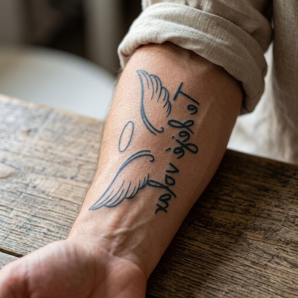 Angel Wings semi permanent tattoo applied on body
