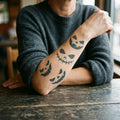 Pumpkin Faces semi permanent tattoo applied on body