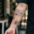 Spider Webs semi permanent tattoo applied on body
