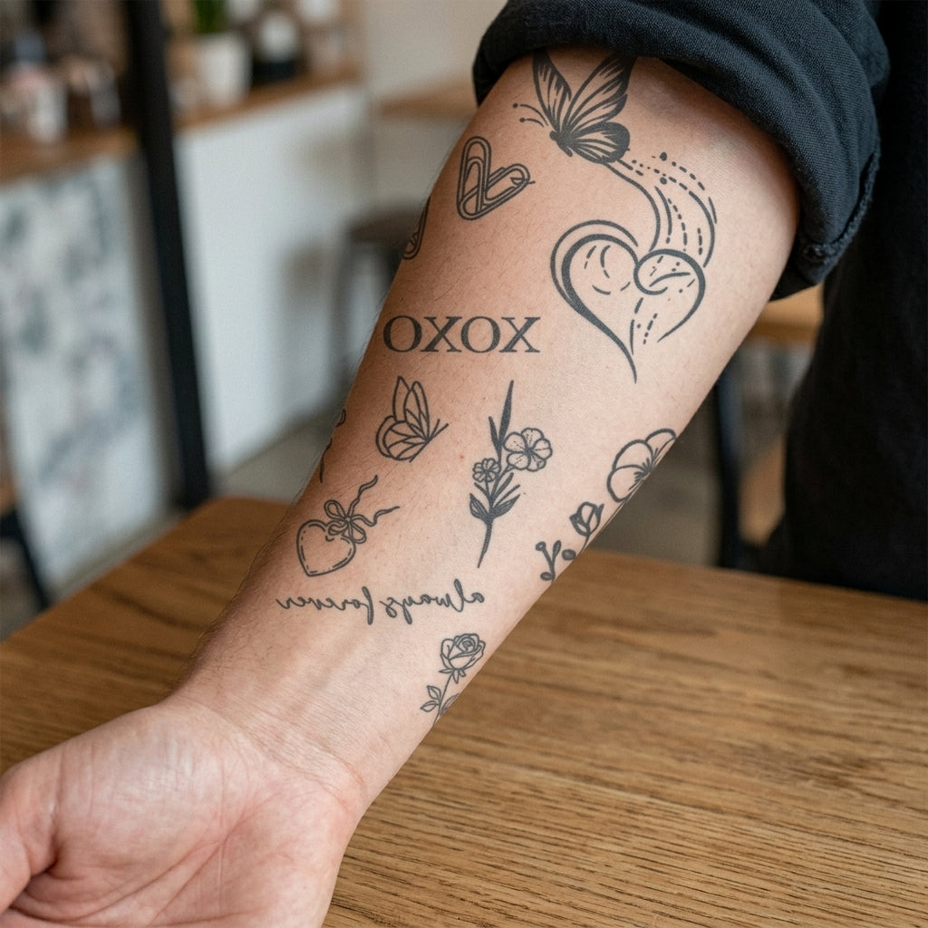 Forever Doodles semi permanent tattoo applied on body