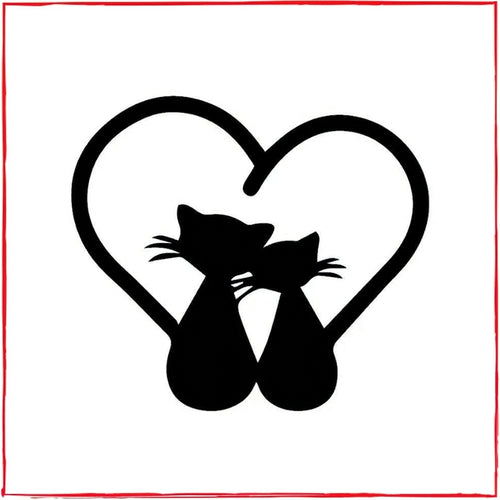 Cat Couple in Heart