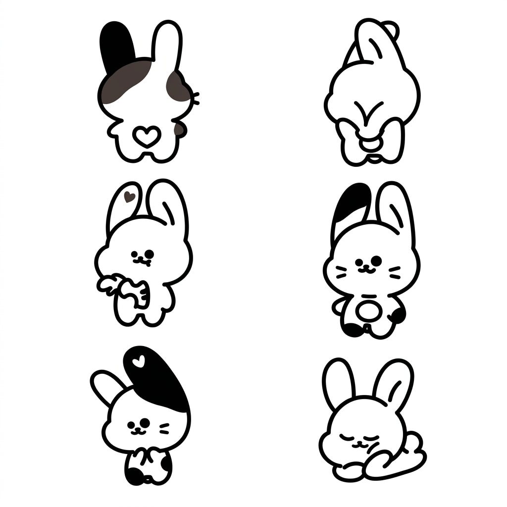 Cute Bunnies semi permanent tattoo design