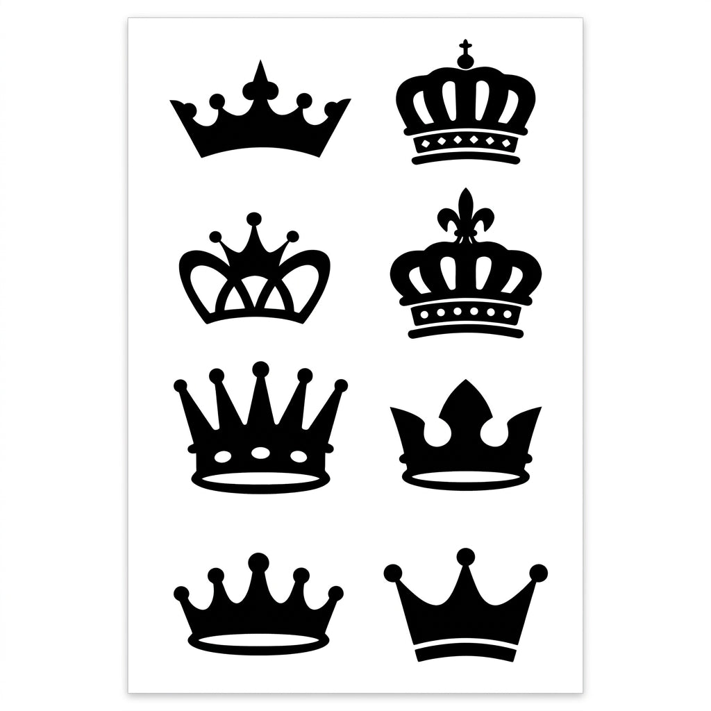 Black Crowns semi permanent tattoo design
