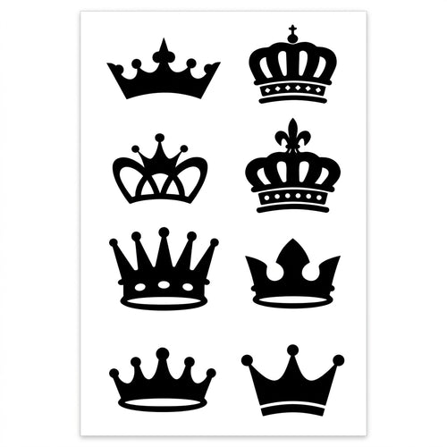 Black Crowns semi permanent tattoo design