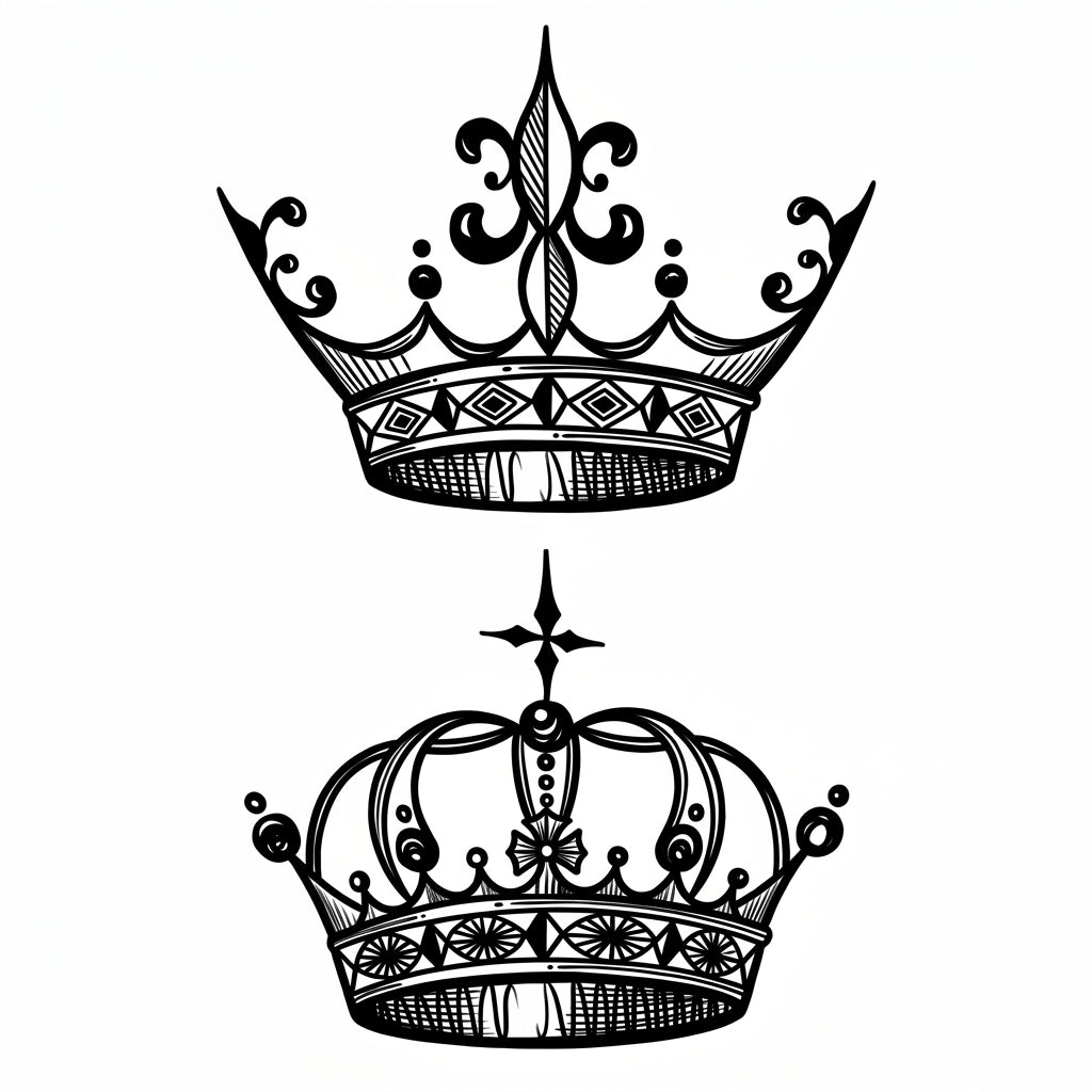 Neck Crown semi permanent tattoo design