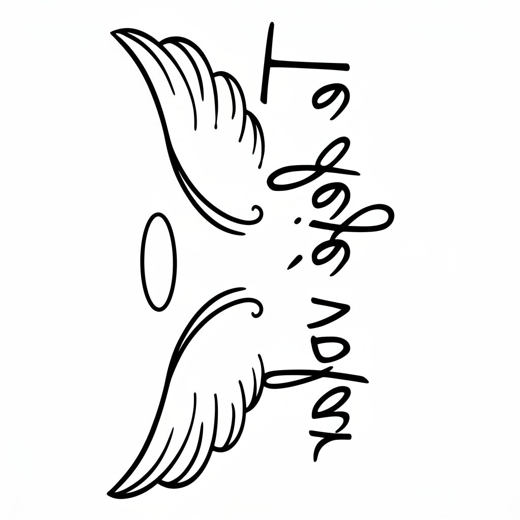 Angel Wings semi permanent tattoo design