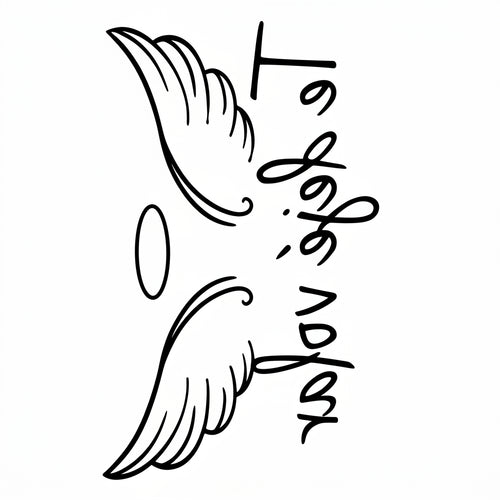 Angel Wings semi permanent tattoo design