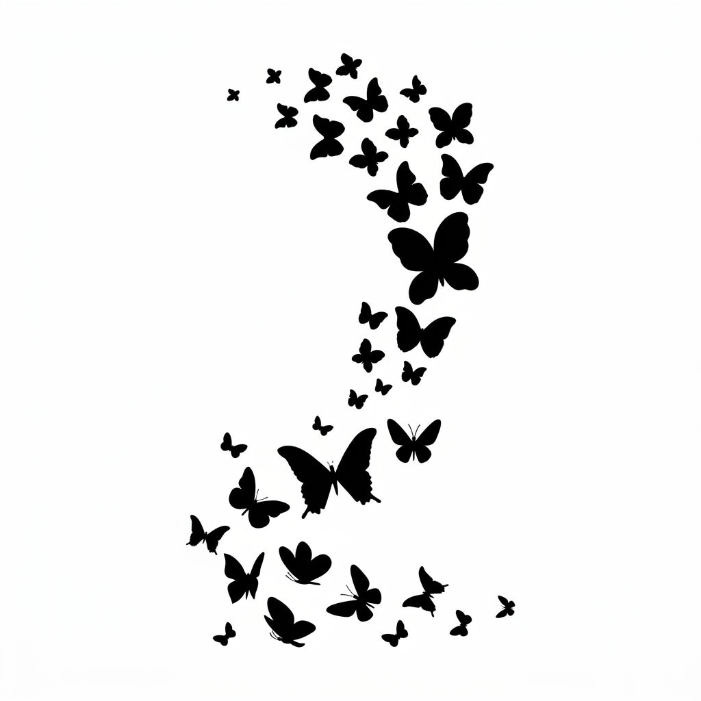 Butterfly Swarm semi permanent tattoo design