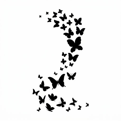 Butterfly Swarm semi permanent tattoo design