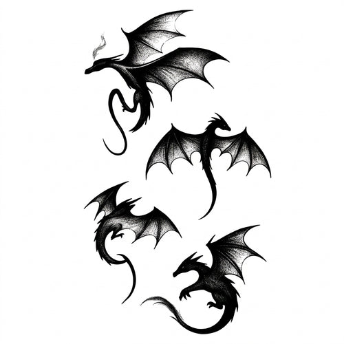 Black Dragons semi permanent tattoo design