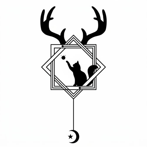 Cat Antlers semi permanent tattoo design
