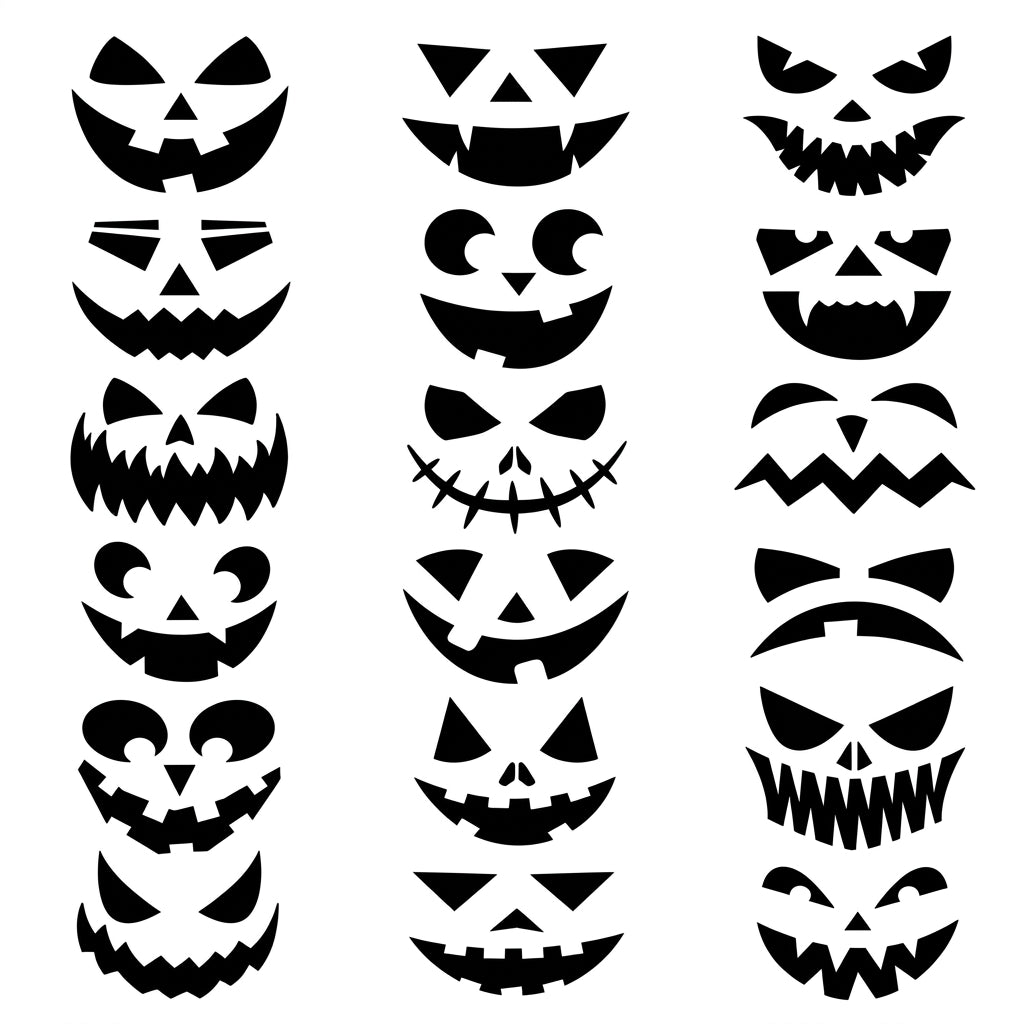 Pumpkin Faces semi permanent tattoo design