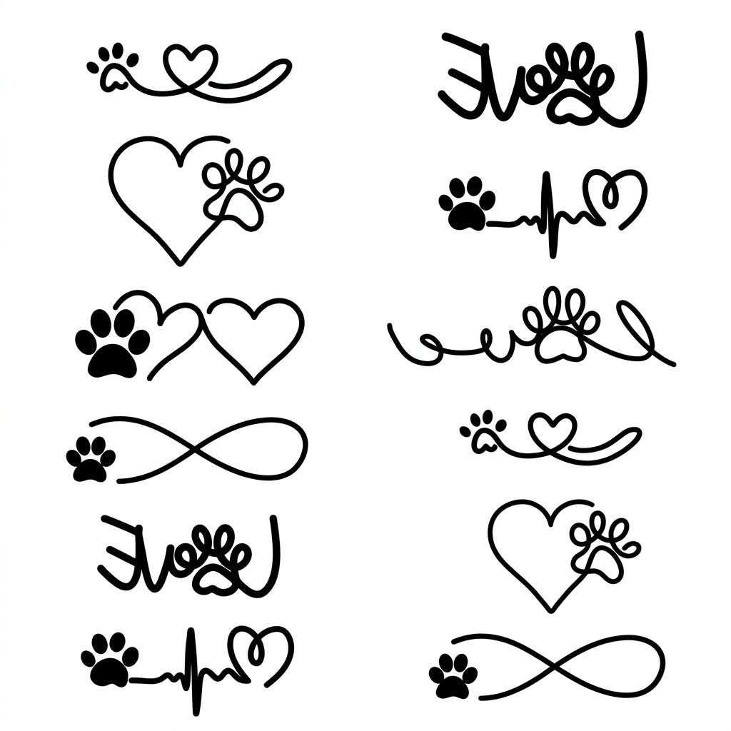 Paw Love semi permanent tattoo design