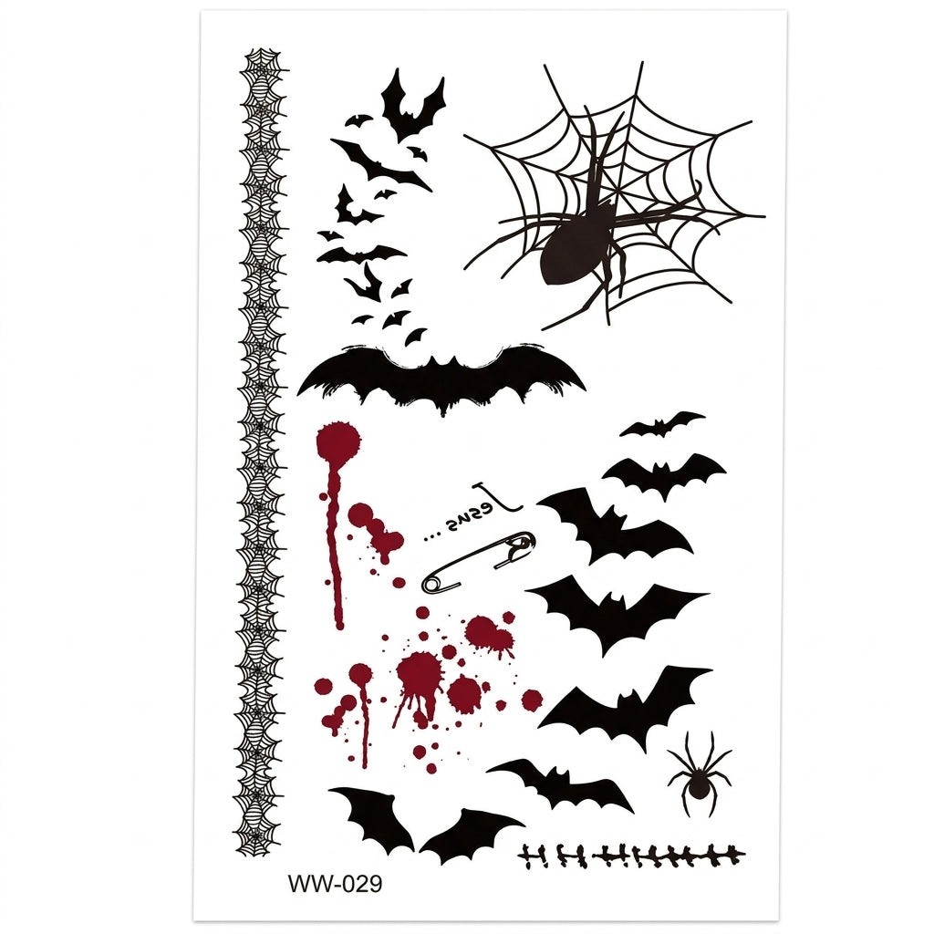 Gothic Bats semi permanent tattoo design